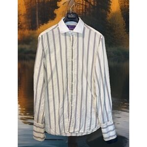 Ralph Lauren Shirt Men 16.5 Ivory (Purple Label) French Cuff Spread Collar Money